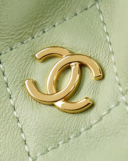 Chanel 26 Drawstring Bag  Light Green Lambskin