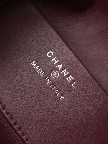 Chanel 26 Drawstring Bag Charcoal Gray Suede Leather