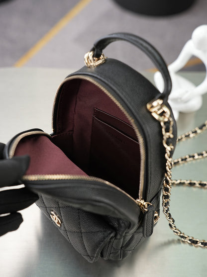 Chanel 2026 Mini Backpack 18cm Black And White leather
