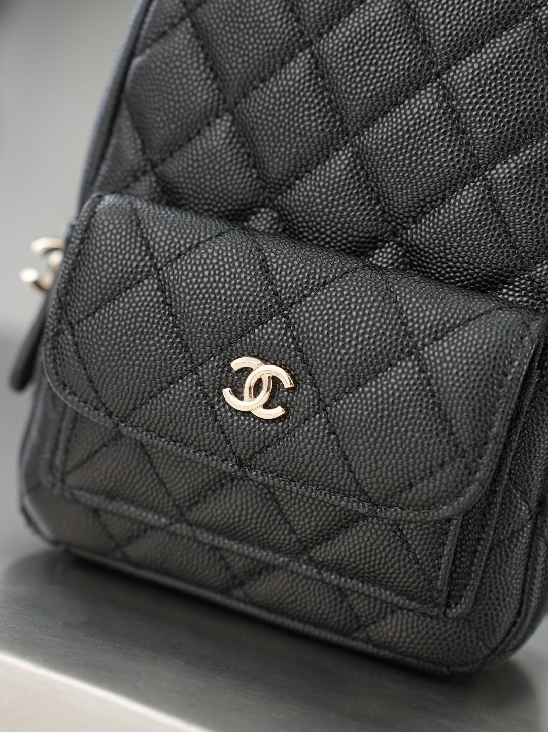 Chanel 2026 Mini Backpack 18cm Black And White leather