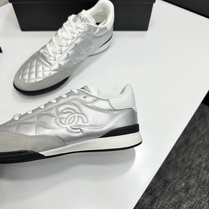 CC 26s Casual Sneakers Sliver Metallic Suede Cowhide 626460