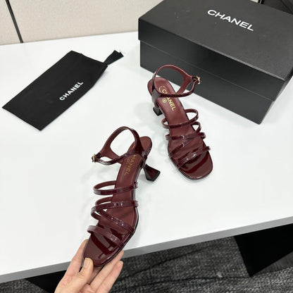 CC 26s High Heel Sandals 65 Burgundy Patent Leather 626288