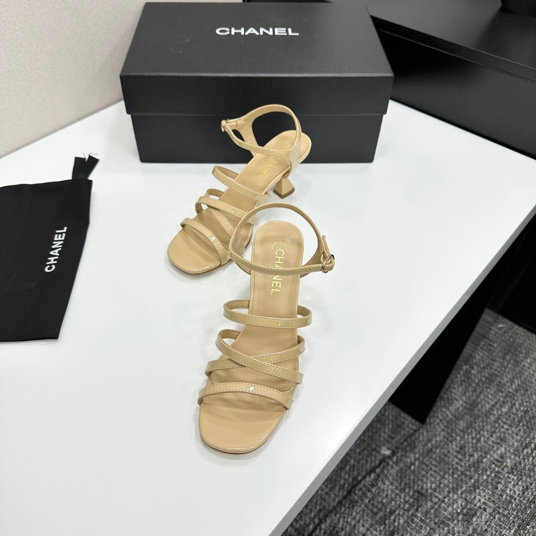 CC 26s High Heel Sandals 65 Beige Patent Leather 626289