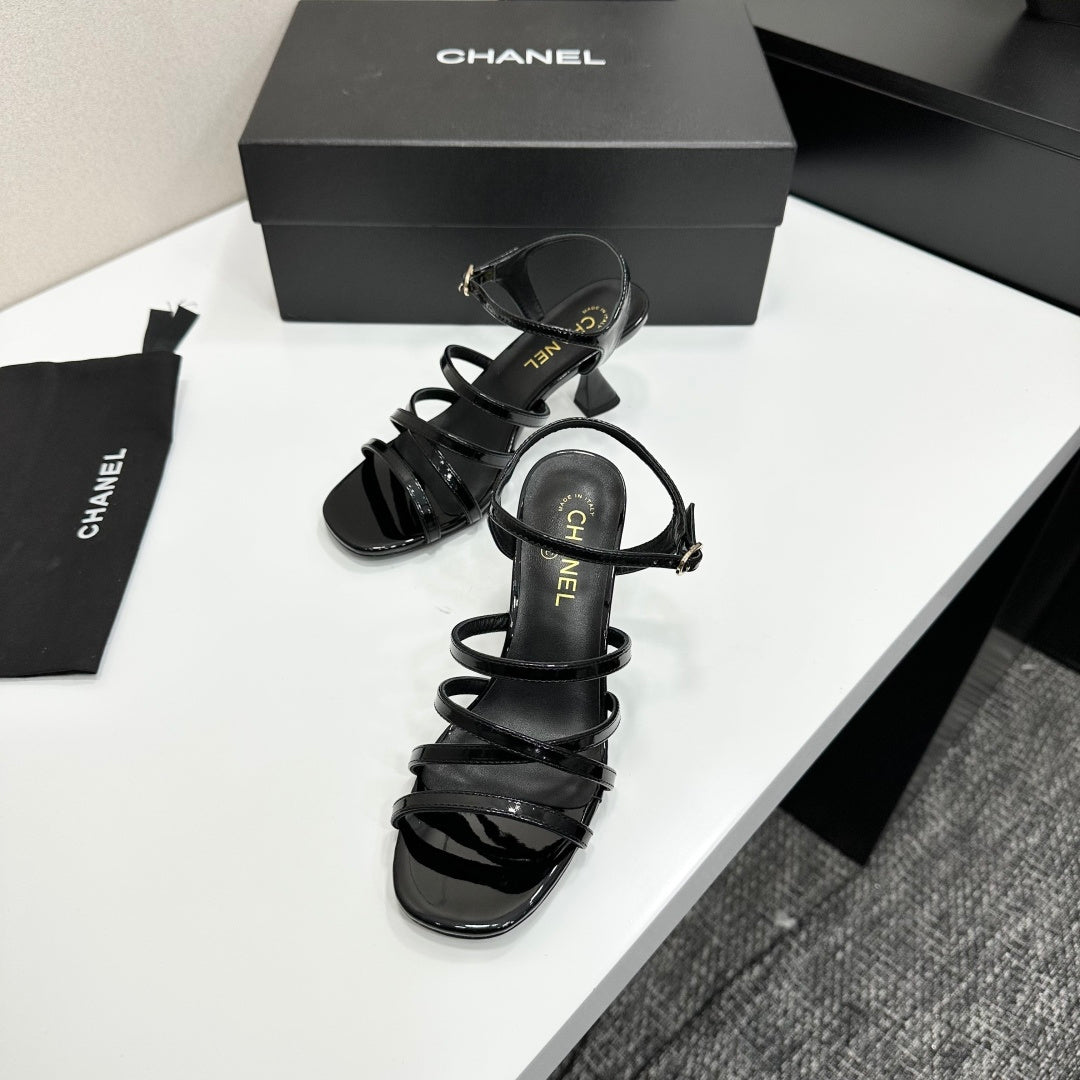 CC 26s High Heel Sandals 65 Black Patent Leather 626290
