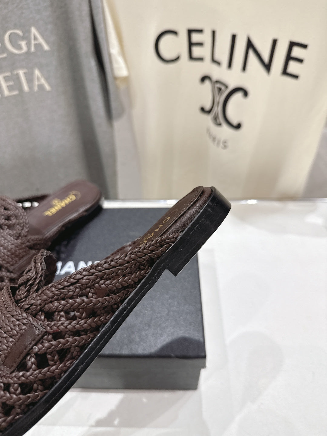 Chanel 2026 Hand-Woven Mules Chocolate Calfskin 896471