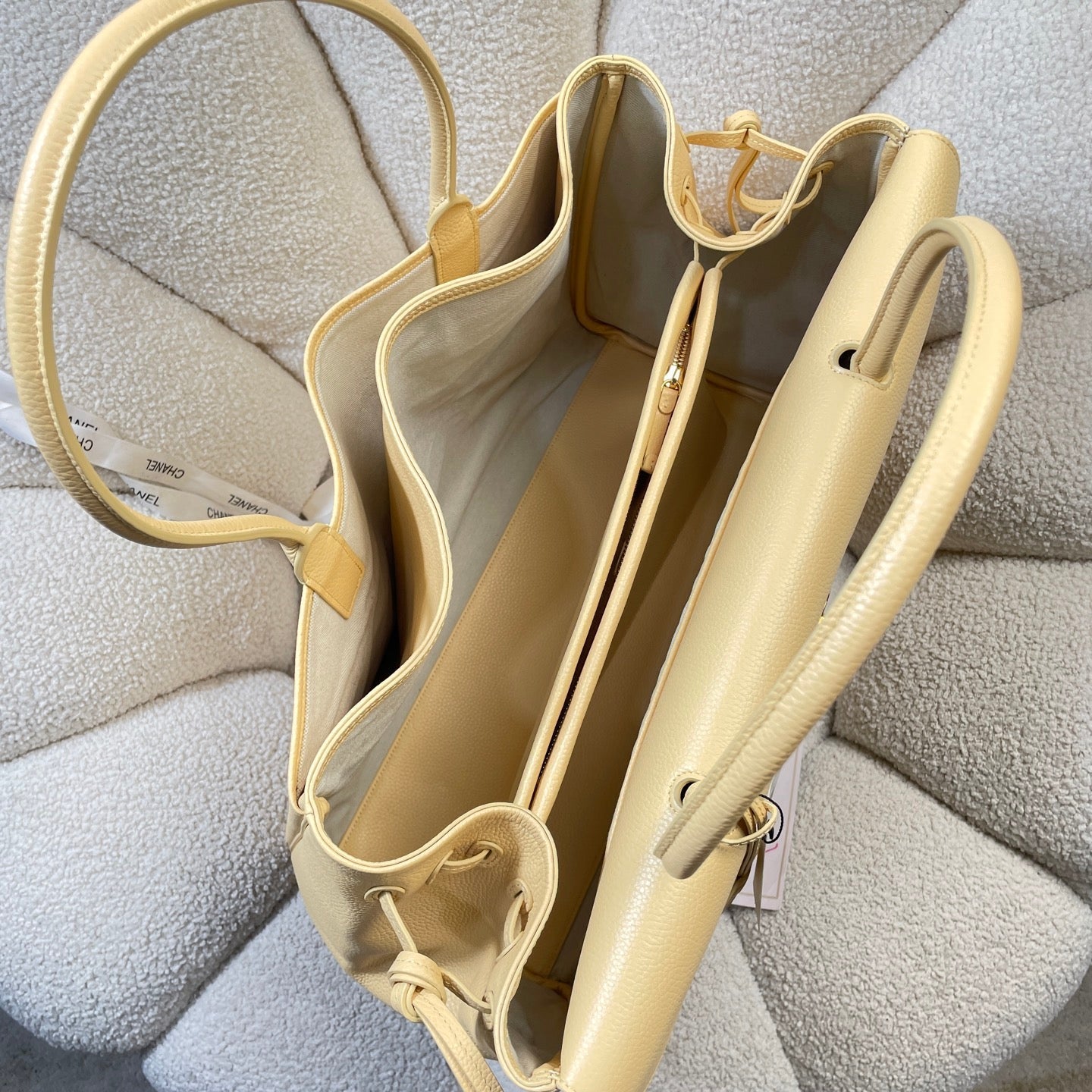 Chanel 2026 Shopping Bag 43cm Yellow Grained Calfskin 286312