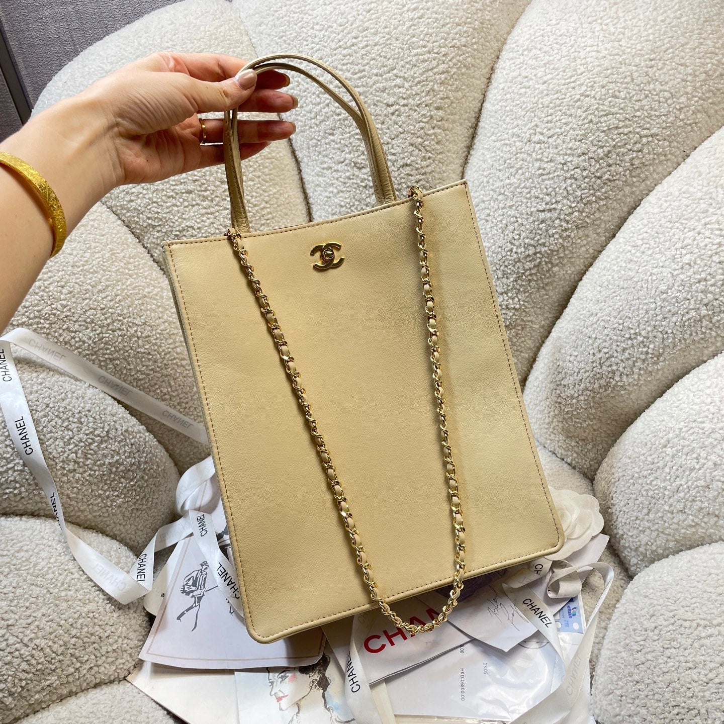 Chanel 2026 Shooping Bag 28.5cm Calfskin With Gold Metal 378587