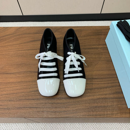 PRA 26S Chunky Heeled 40 Black White Sheepskin 606374