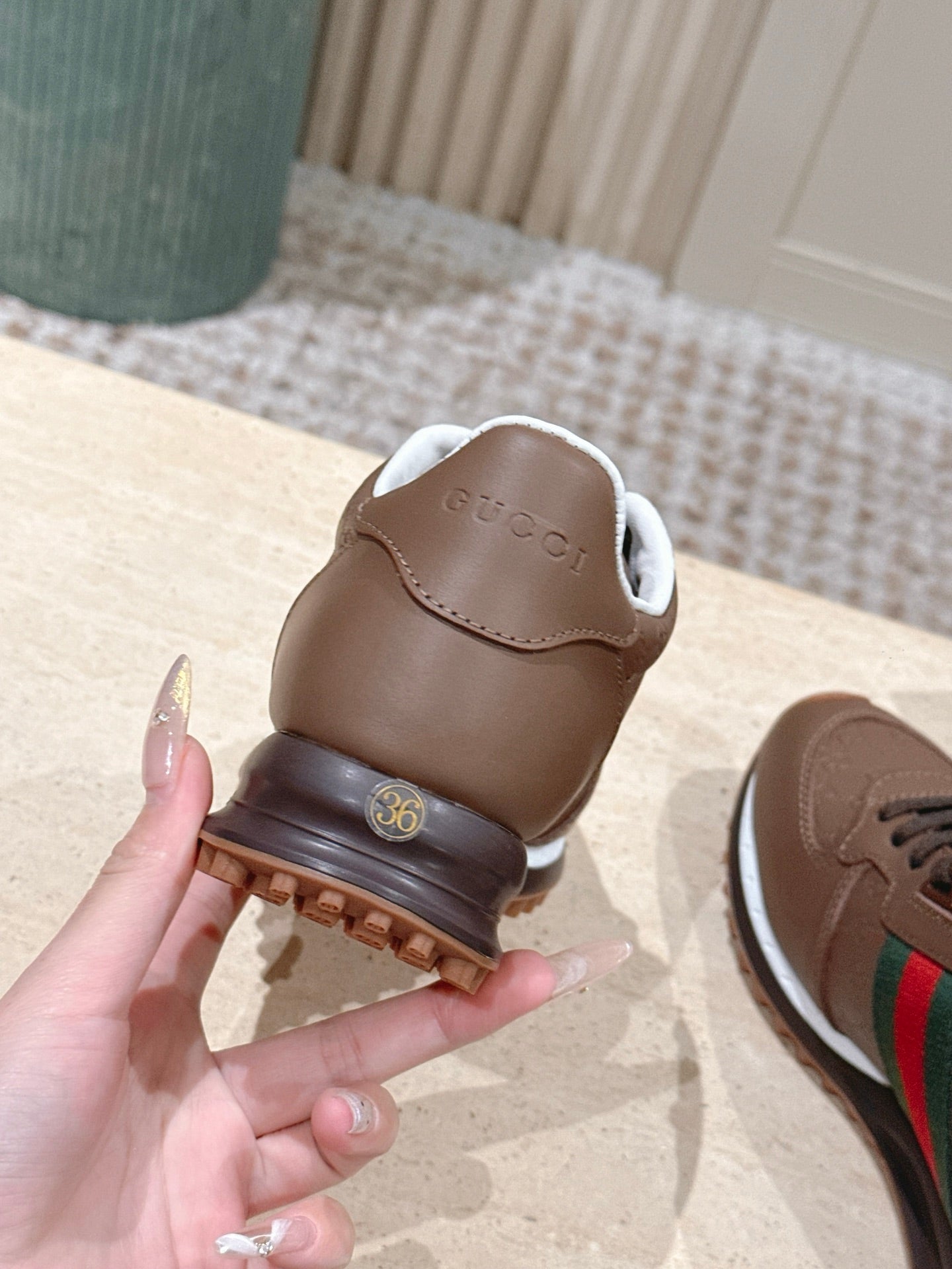 GG 26 Couple Sneakers Brown Cowhide 630702