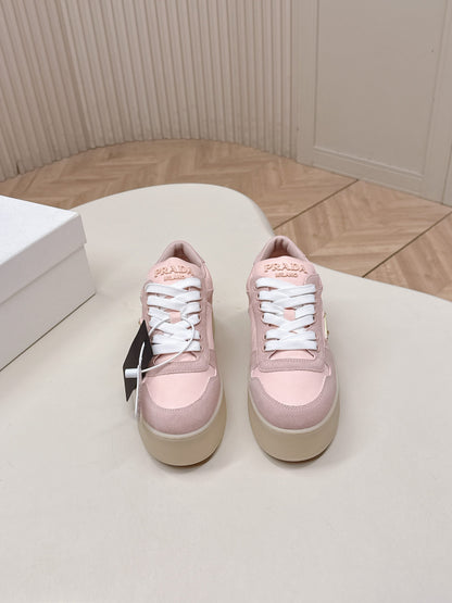 PRA 2026S Platform Sneakers 50 Pink Suede Cowhide 663494