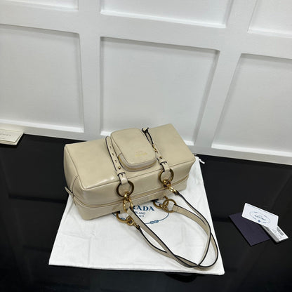 Prada 2026 Dangle Medium Shoulder Bag 30cm Patent Calfskin