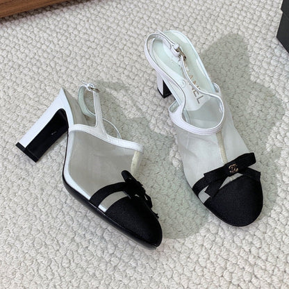 Chanel 2026 Slingback Heels 85mm Mesh Grosgrain 792620