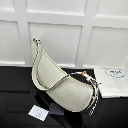 Prada 2026 Large Demi-Lune Shoulder Bag 42cm Calfskin