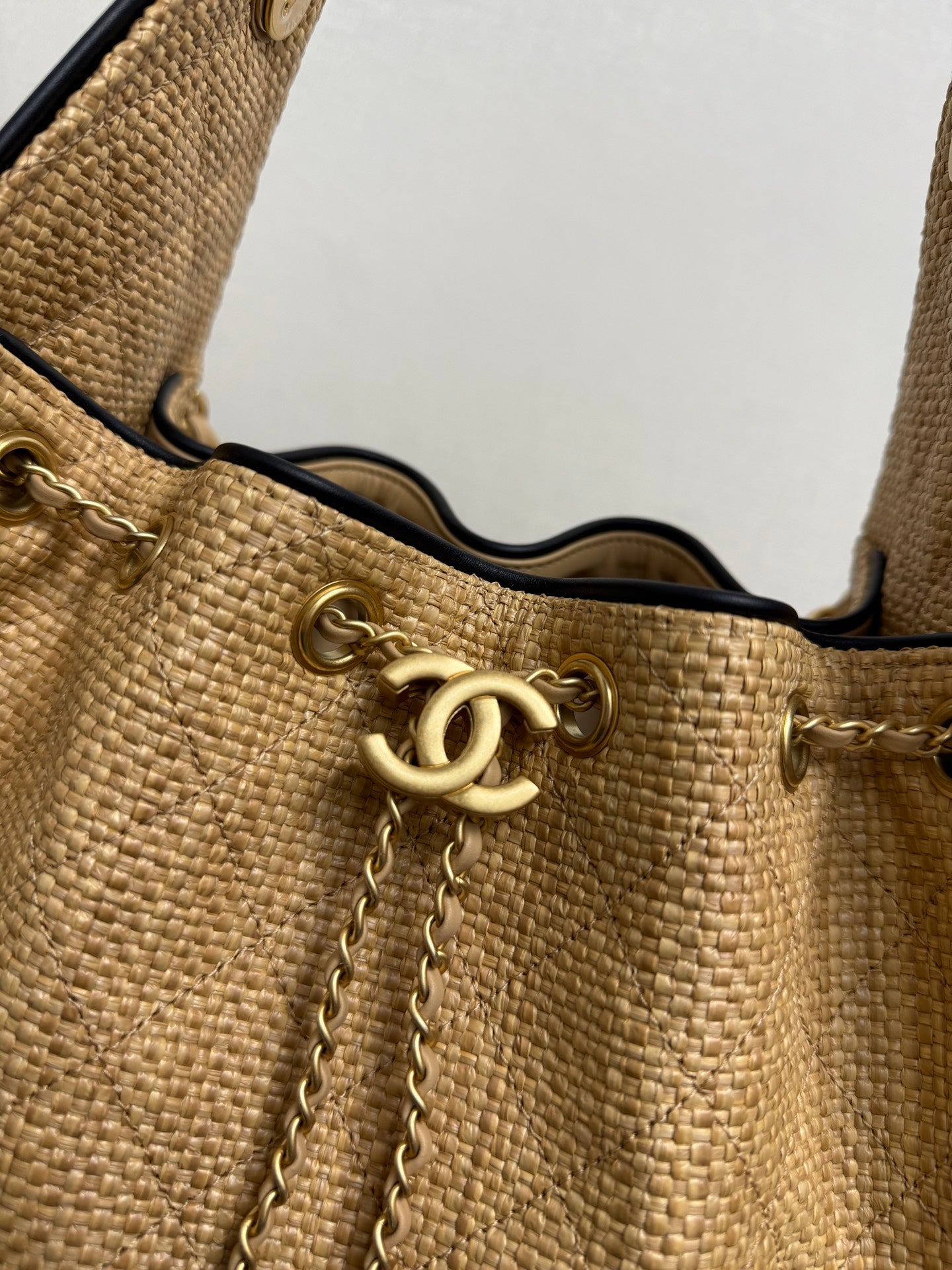 Chanel 2026 Hobo Bag 22cm Apricot Woven Leather