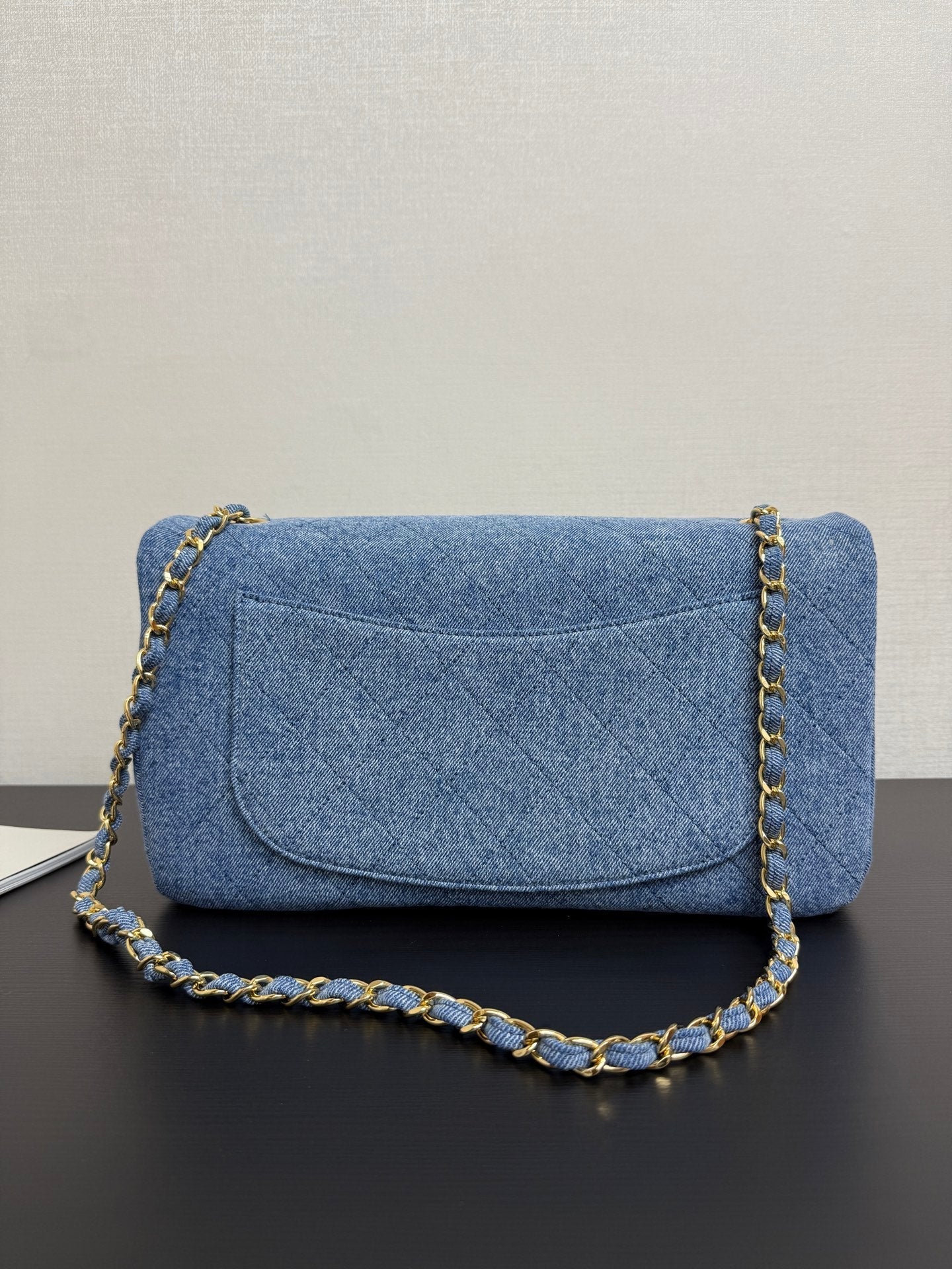 Chanel 2026 Flap Bag Blue Gold Denim