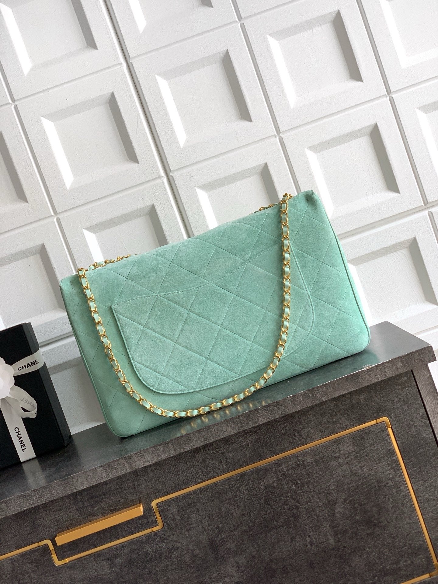 Chanel 2026 Flap Bag Mint Green Suede Leather