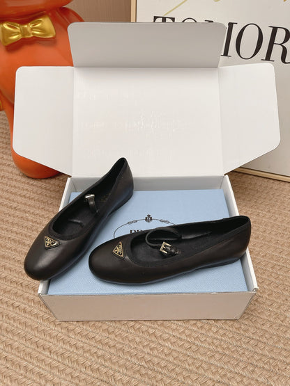 Prada 2026 Ballet Flat Black Leather 854606