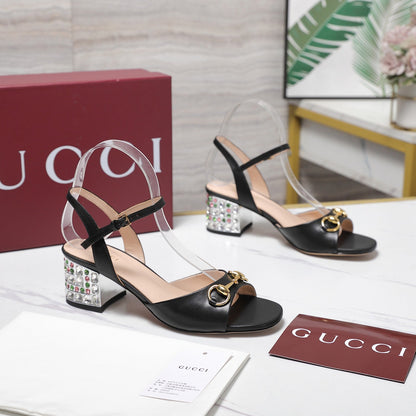 GG 26ss Sandals 55 Black Beige Sheepskin 601098