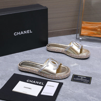 Chanel 2026 Slippers Gold Sheepskin 758399