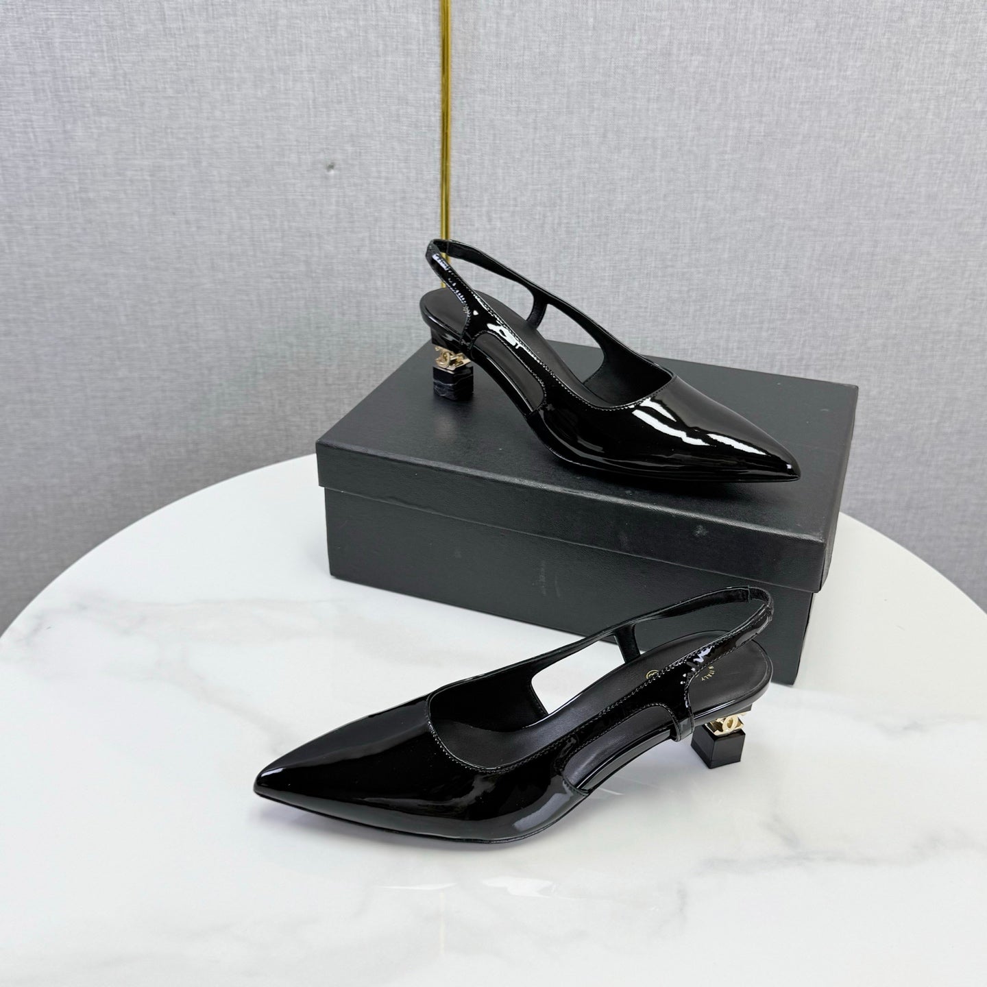 Chanel 2026 Slingback 50mm Patent Leather 904478
