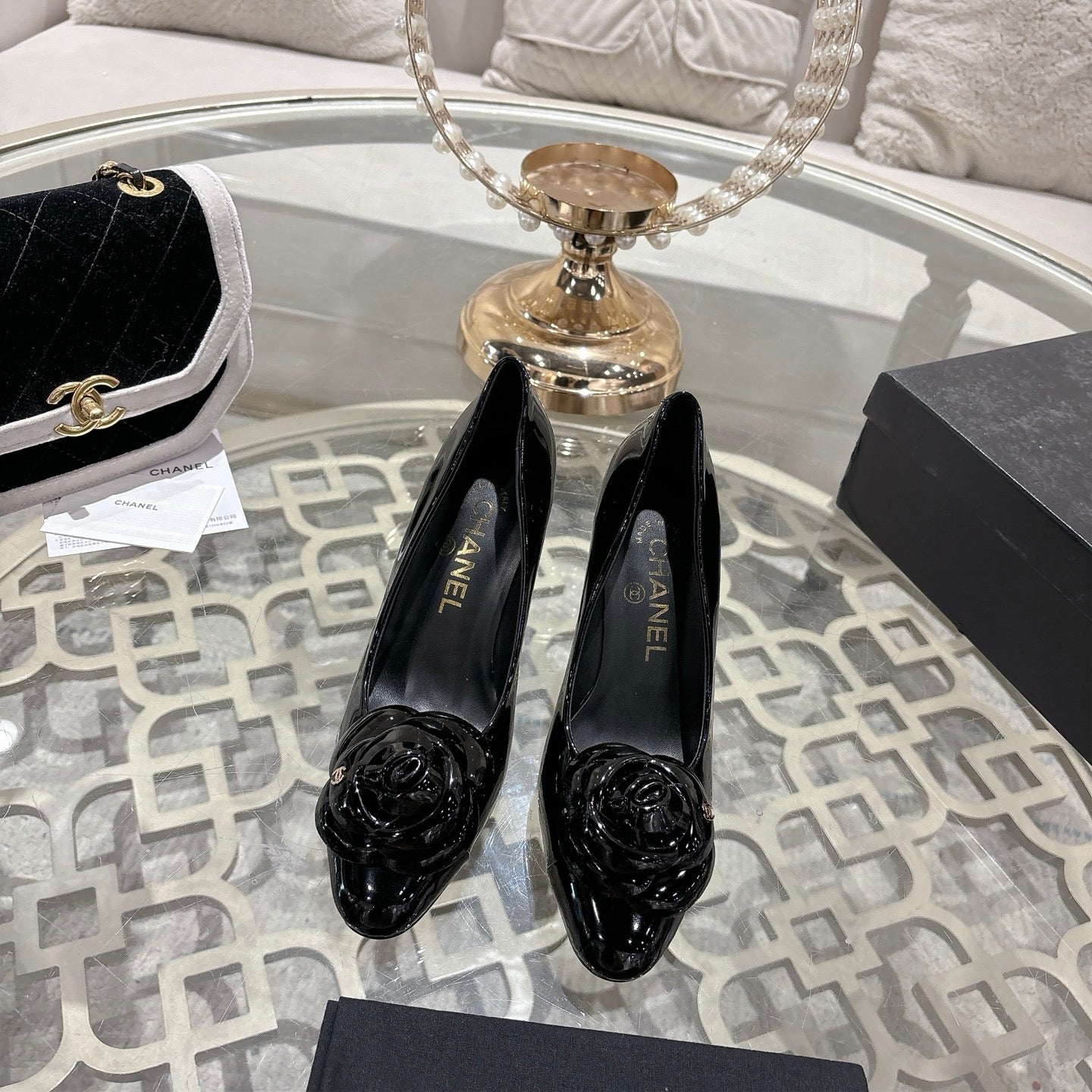 CC 26s High Heels Pump 85 Black Patent Leather 627005
