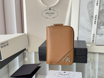 Prada 2026 Cardholder Zipper Bag 10cm Calfskin