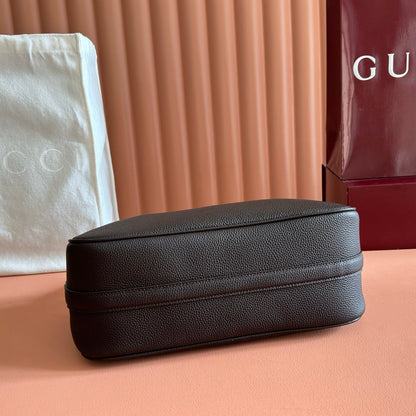 Gucci 2026 Half Horsebit Bag 31.5cm Brown Chocolate Cowhide 277449
