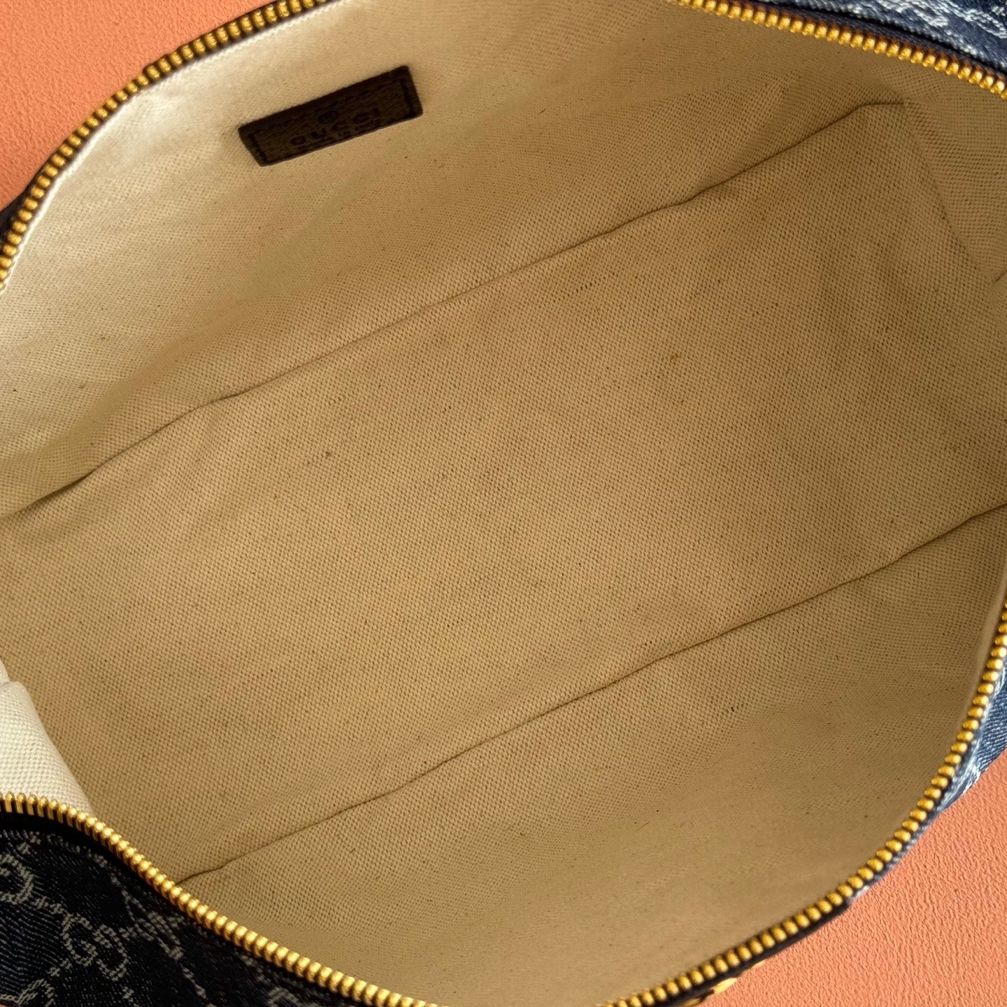 Gucci 2026 Vanity GG-Canvas Top Handle Bag 27.5cm Blue Denim Leather 277185