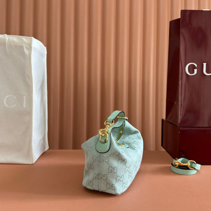 Gucci 2026 Vanity GG-Canvas Mini Top Handle Bag Green Canvas Leather 280780