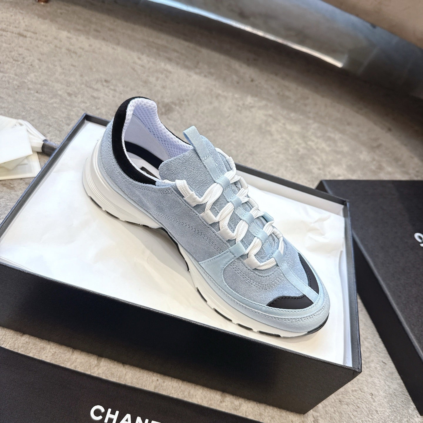 CC 26s Sneaker Baby Blue Black Suede 647437