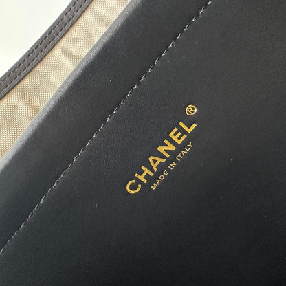 Chanel 2026 Shopping Bag 43cm Blue Black Denim Calfskin