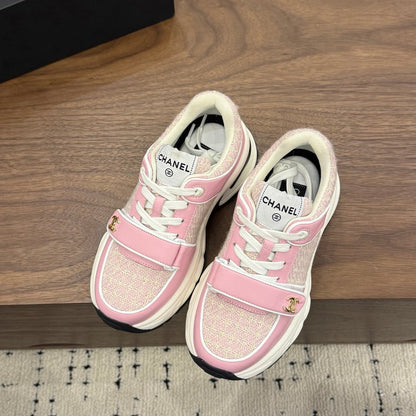 CC 26s Casual Sneaker Pink Tweed Leather 183602