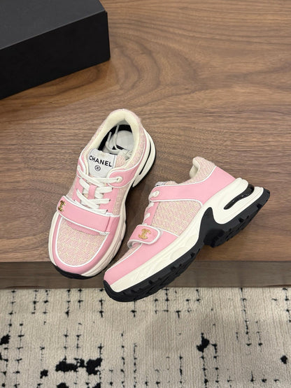 CC 26s Casual Sneaker Pink Tweed Leather 183602