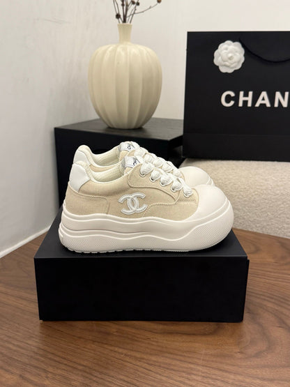 CC 26s Casual Sneaker Beige White Canvas Leather 183589