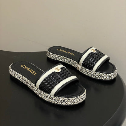 CC 26s Platform Slippers Black Cowhide 649461
