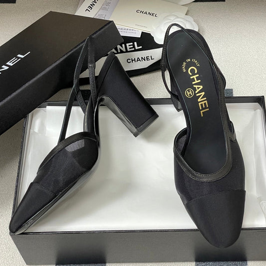 CC 26s Slingback 95mm Mesh Fabric Sheepskin