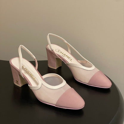CC 26s Slingback 65mm Mesh Fabric Sheepskin