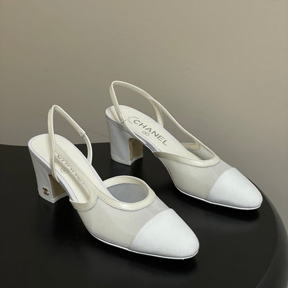 CC 26s Slingback 65mm Mesh Fabric Sheepskin