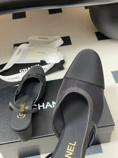 CC 26s Slingback 65mm Mesh Fabric Sheepskin