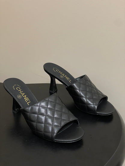 Chanel 2026  Peep-Toe High-Heeled Sandals Leather Sheepskin 834720