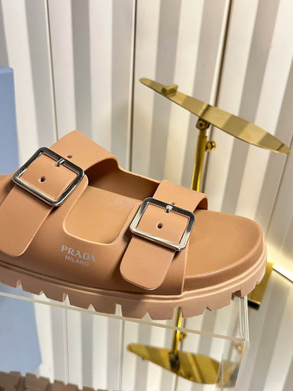 Prada 2026 Slides Slippers Two Straps Rubber 768752