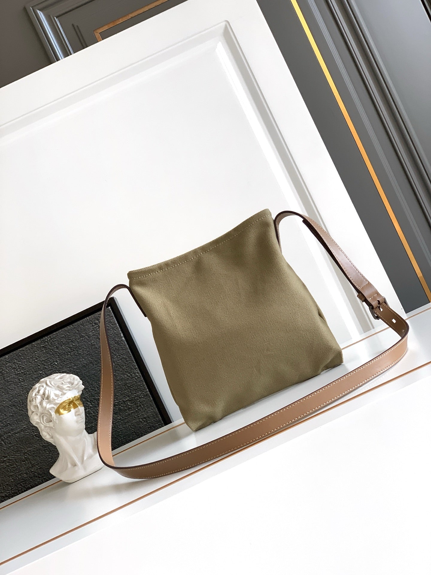 Prada 2026 Route Shoulder Bag 26cm Canvas Leather