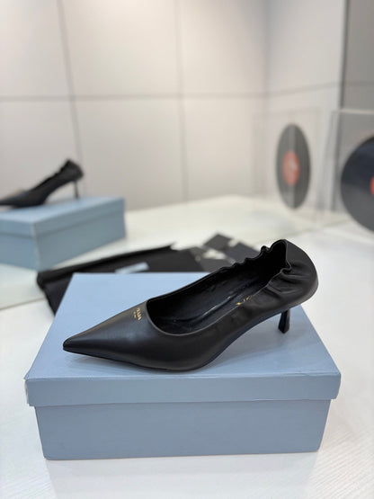 PRA 26S Pointed Toe High Heels 55 Black Cowhide 627130