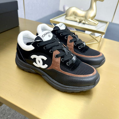 CC 2026 Casual Sneakers Black Brown Suede Cowhide 668066