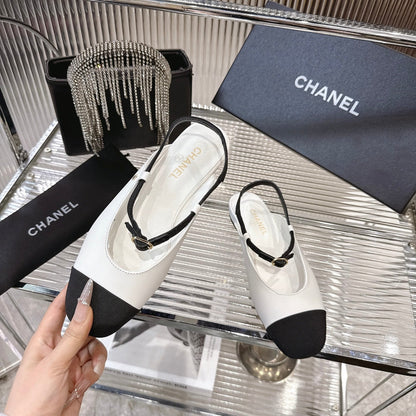 CC 2026 Retro Sandals White Black Sheepskin 668075