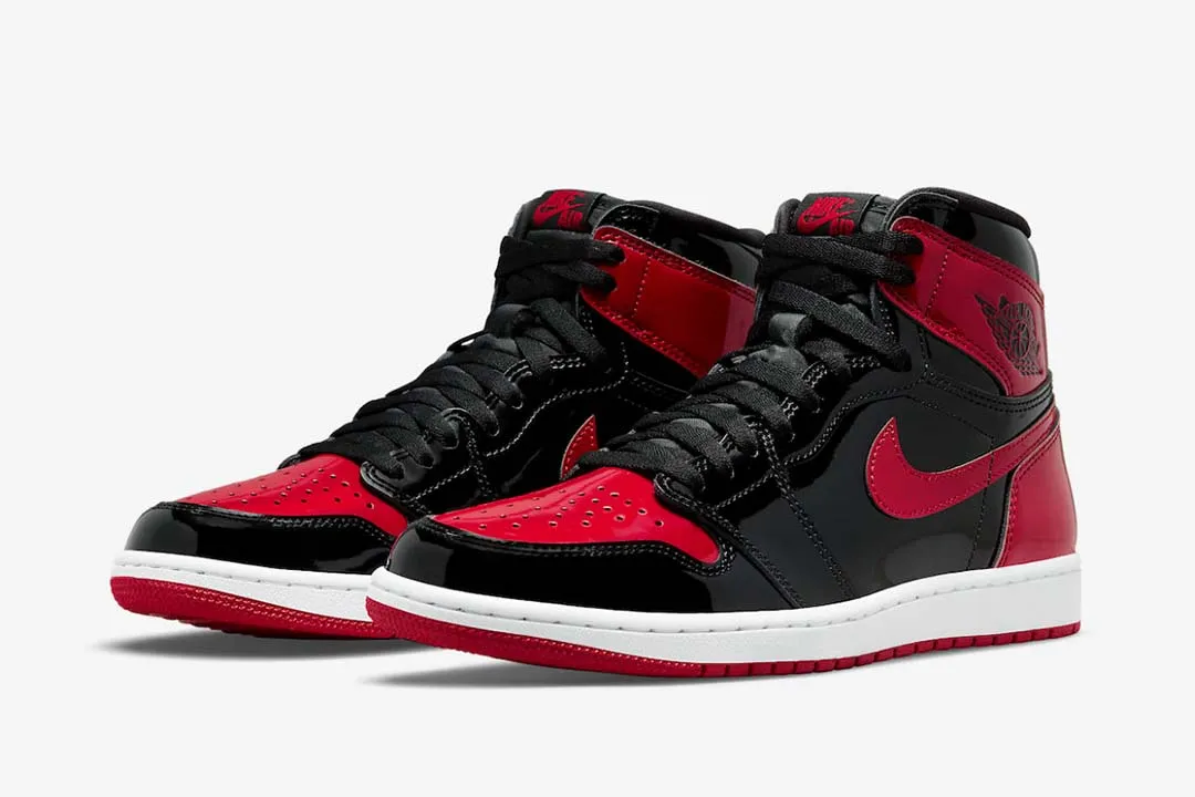 Jordan 1 Retro High OG Patent Bred Sneakers - Collaboration Release