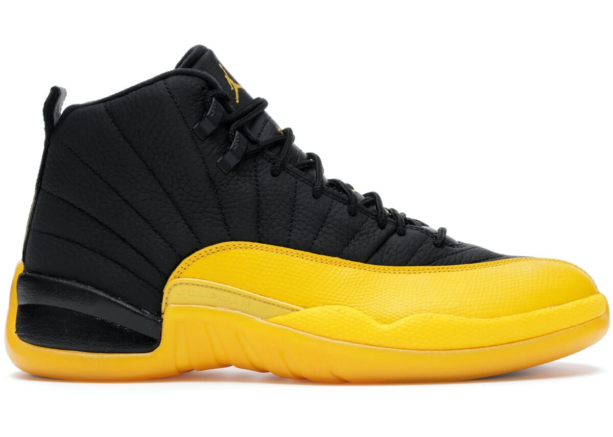 Jordan 12 Retro Black University Gold Sneakers - Basketball Legend