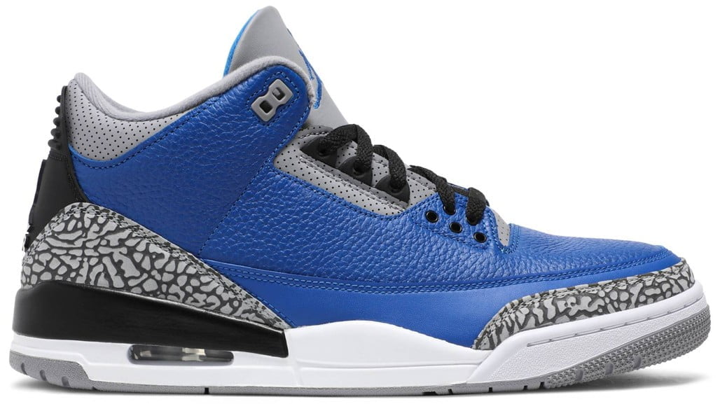 Jordan 3 Retro Varsity Royal Cement Sneakers - Signature Series