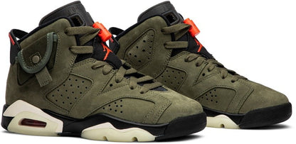 Travis Scott x Air Jordan 6 Olive GS Sneakers - Collector's Edition